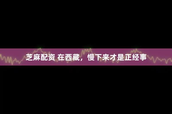 芝麻配资 在西藏，慢下来才是正经事